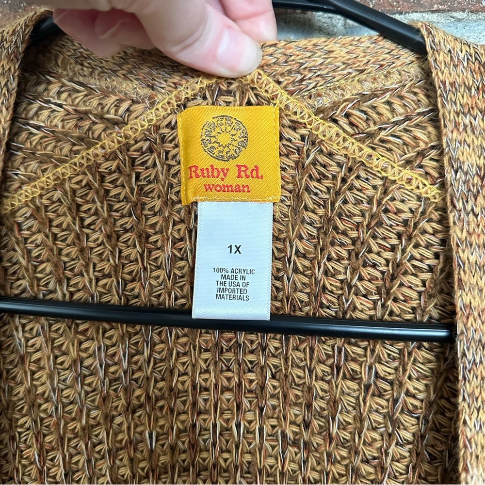 Plus Size Open Front Ruby Rd. Sweater Cardigan - image 2